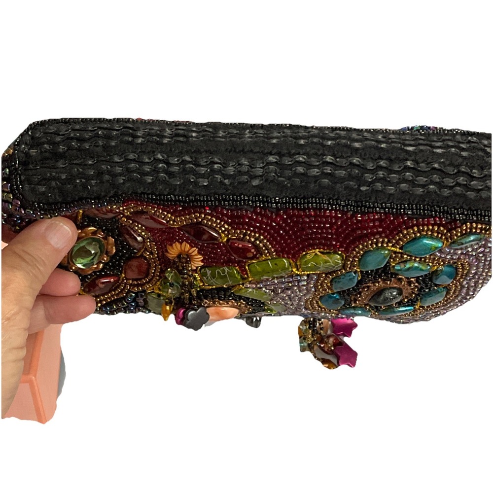 Ohh! Ashley Handcrafted Beaded Bag Mini Clutch Purse Evening Handbag *No Chain* - Picture 10 of 12